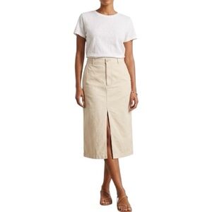 Abercrombie & Fitch Cream Cotton
Midi Skirt Front Split - Size Large